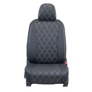 シートカバー 全席セット ミラココア オーバーステッチ ブラック×ホワイトステッチ 24EDA6501KW