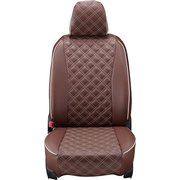 シートカバー 全席セット シビック / シビックハイブリッド(e:HEV)キルト ブラウン×アイボリーステッチ 15EHB2104N