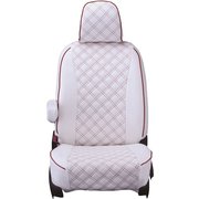 シートカバー 全席セット シビック / シビックハイブリッド(e:HEV)キルト ホワイト×レッドステッチ 15EHB2104W