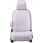 シートカバー 全席セット ミラココア キルト ホワイト×レッドステッチ 15EDA6504W