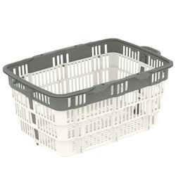 レジかご 折りたたみ ニューバスケット マイカゴ 幅57×奥行36.1×高さ23.7cm グレーホワイト 103060-00