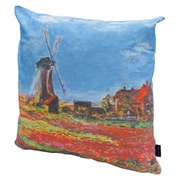 クッションカバー 名画クッションカバー 45×45cm モネ チューリップ畑 AC-01519