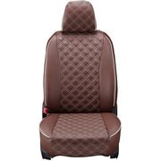 シートカバー 全席セット タントエグゼ / タントエグゼカスタム / ルクラ / ルクラカスタム キルト ブラウン×アイボリーステッチ 15EDA0675N