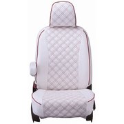 シートカバー 全席セット ムーヴコンテ / ムーヴコンテカスタム / ピクシススペース / ピクシススペースカスタム キルト ホワイト×レッドステッチ 15EDA0692W