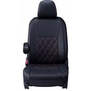 シートカバー 全席セット ムーヴコンテ / ムーヴコンテカスタム / ピクシススペース / ピクシススペースカスタム ダイヤ ブラック×レッドステッチ 16EDA0692D