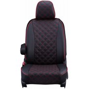 シートカバー 全席セット ヴィッツ キルト ブラック×レッドステッチ 15ETB1056D