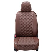シートカバー 全席セット N-BOXジョイ キルト ブラウン×アイボリーステッチ 15EHA2072N