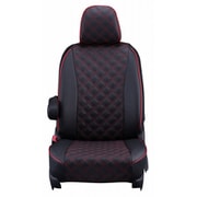 シートカバー 全席セット パッソ / ブーン キルト ブラック×レッドステッチ 15ETB1028D