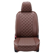 シートカバー 全席セット N-BOXカスタム（福祉車両・車いす仕様車）キルト ブラウン×アイボリーステッチ 15EHA2069N