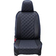シートカバー 全席セット ハイゼットカーゴ / サンバーバン / ピクシスバン キルト ブラック×ブルーステッチ 15EDA6604E