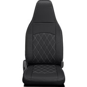 シートカバー 全席セット ハイゼットカーゴ / サンバーバン / ピクシスバン ストロングキルト ブラック×ホワイトステッチ 45EDK6604X02KW