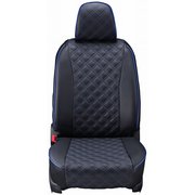 シートカバー 全席セット タント / タントカスタム キルト ブラック×ブルーステッチ 15EDA6513E