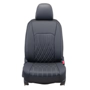 シートカバー 全席セット ハイゼットカーゴ / サンバーバン ストリームステッチ ブラック×ホワイトステッチ 25EDA6605KW