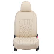 シートカバー 全席セット ハイゼットカーゴ / サンバーバン ストリームステッチ アイボリー×ブラウンステッチ 25EDA6605VN
