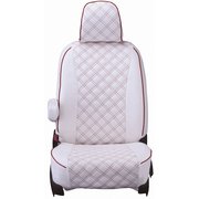 シートカバー 全席セット ラフェスタ / プレマシー キルト ホワイト×レッドステッチ 15EZC0733W