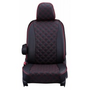 シートカバー 全席セット ランドクルーザー キルト ブラック×レッドステッチ 15ETB1622D