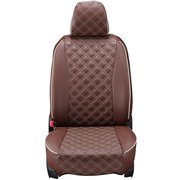 シートカバー 全席セット フィット / フィットハイブリッド キルト ブラウン×アイボリーステッチ 15EHB2000N