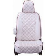 シートカバー 全席セット N-BOXプラス / N-BOXプラスカスタム キルト ホワイト×レッドステッチ 15EHA0327W