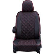 シートカバー 全席セット アウトランダーPHEV キルト ブラック×レッドステッチ 15EMB7533D