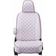 シートカバー 全席セット ヴィッツ キルト ホワイト×レッドステッチ 15ETB1055W
