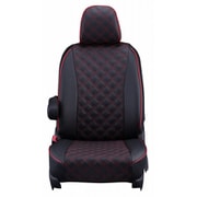 シートカバー 全席セット フリード / フリードハイブリッド キルト ブラック×レッドステッチ 15EHC0440D