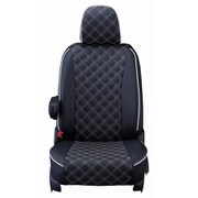 シートカバー 全席セット フリード / フリードハイブリッド キルト ブラック×ホワイトステッチ 15EHC0440K