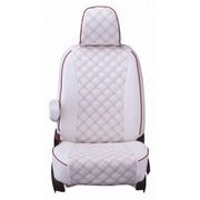 シートカバー 全席セット タント / タントカスタム / シフォン / シフォンカスタム キルト ホワイト×レッドステッチ 15EDA6515W