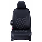 シートカバー 全席セット タント / タントカスタム / シフォン / シフォンカスタム ダイヤ ブラック×ホワイトステッチ 16EDA6515K