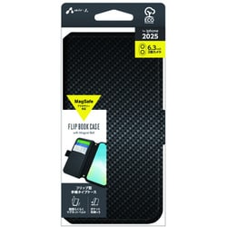 iPhone 17用 Magsafeアクセサリー対応 手帳型ケース カーボン AC-P25-PB CB