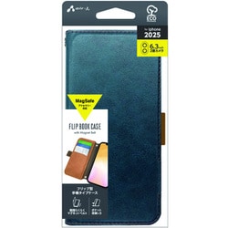 iPhone 17用 Magsafeアクセサリー対応 手帳型ケース ブルー AC-P25-PB BL