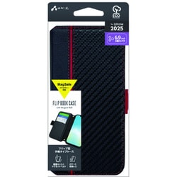 iPhone 17 Pro Max用 Magsafeアクセサリー対応 手帳型ケース カーボン/レッドライン AC-P25PX-PB CBR