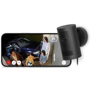 Ring Outdoor Cam Plus Plug-In(リング アウトドアカム プラス プラグイン) ブラック 屋外用 セキュリティカメラ スマートホーム ナイトビジョン ローライトサイト機能 電源アダプターモデル IP65等級 Ring Homeプラン30日間無料体験付き B0D4RMKQ8X