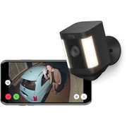 Ring Spotlight Cam Plus Battery(リング スポットライトカム プラス バッテリー) ブラック 屋外用 セキュリティカメラ スマートホーム センサーライト付き バッテリーモデル IP65等級 配線工事不要 Ring Homeプラン30日間無料体験付き B09MSQG8L1