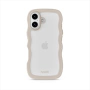 iPhone 17用 Wavy Case 背面クリア耐衝撃 ケース Light Beige/Transparent 16826
