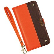 EL-A402ZT-OB [かんたんスマホ4 用 ケース 手帳型 ツートン スマホケース エレガンテ Elegante/オレンジ・ブラウン]