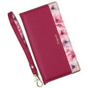 BL-A402ZT-RB [かんたんスマホ4 用 ケース 手帳型 ブルーミー スマホケース フラワー エレガンテ Elegante/ラズベリー]
