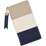 NTR-BAAC3-LN [BASIO active3 用 ケース 手帳型 トリコロール スマホケース エレガンテ Elegante/ラテネイビー]
