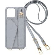 BS-AQWI5-IG [AQUOS wish5 用 ケース ベルト付きショルダーケース スマホケース ショルダータイプ くすみカラー スタンド機能 エレガンテ Elegante/アイスグレー]