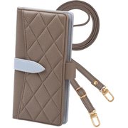 2wayQS-IP12PM-TP [iPhone 12 Pro Max 用 ケース 手帳型 2Way スマホショルダー スマホケース キルティング くすみカラー ニュアンスカラー エレガンテ Elegante/トープ]