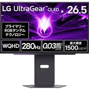 26.5型 LG UltraGear(TM)OLED /2560×1440/280Hz/プライマリーRGBタンデムテクノロジー/0.03ms(ClearMR13000)/最大輝度1500cd/m2/DisplayHDR True Black 500/アンチグレア/HDMI×2/DisplayPort/USBハブ(Up/Down×2) 27GX700A-B