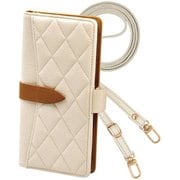 2wayQS-PIX6a-IV [Google Pixel 6a 用 ケース 手帳型 2Way スマホショルダー スマホケース キルティング くすみカラー ニュアンスカラー エレガンテ Elegante/アイボリー]