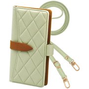 2wayQS-PIX7-PG [Google Pixel 7 用 ケース 手帳型 2Way スマホショルダー スマホケース キルティング くすみカラー ニュアンスカラー エレガンテ Elegante/ペールグリーン]