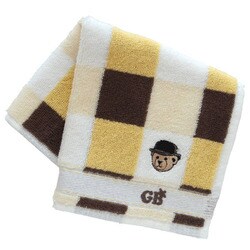 001006-0002-03 グレート・ブリティッシュ・テディベア タオルハンカチ ワトソン博士のテディベア 刺繍