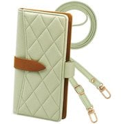 2wayQS-BAAC2-PG [BASIO active/BASIO active2 用 ケース 手帳型 2Way スマホショルダー スマホケース キルティング くすみカラー ニュアンスカラー エレガンテ Elegante/ペールグリーン]