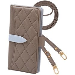 2wayQS-ARWE2-TP [arrows We2 用 ケース 手帳型 2Way スマホショルダー スマホケース キルティング くすみカラー ニュアンスカラー エレガンテ Elegante/トープ]