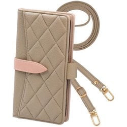 2wayQS-ARWE2-FA [arrows We2 用 ケース 手帳型 2Way スマホショルダー スマホケース キルティング くすみカラー ニュアンスカラー エレガンテ Elegante/フォーン]