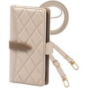2wayQS-PIX9A-LG [Google Pixel 9a 用 ケース 手帳型 2Way スマホショルダー スマホケース キルティング くすみカラー ニュアンスカラー エレガンテ Elegante/ライトグレージュ]