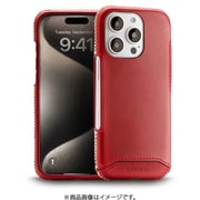 NM-GLFCIP06/RD [iPhone16 Pro用 Genuine Leather Full Coverage 本革ケース Magsafe対応 ハンドメイド レッド]