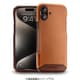 NM-GLFCIP07/BR [iPhone16 Plus用 Genuine Leather Full Coverage 本革ケース Magsafe対応 ハンドメイド ブラウン]