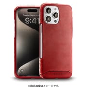 NM-GLFCIP08/RD [iPhone16 Pro Max用 Genuine Leather Full Coverage 本革ケース Magsafe対応 ハンドメイド レッド]